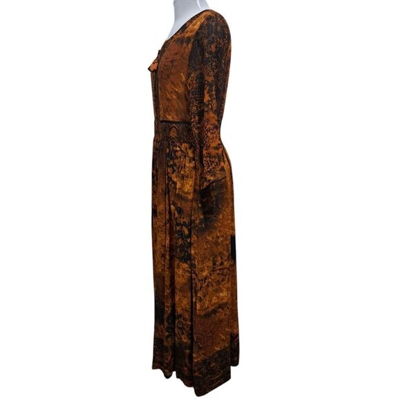 Soft Sorroundings Venetian Batik Patterned Boho Midi Dress Orange Size 4 NWT - Picture 6 of 17
